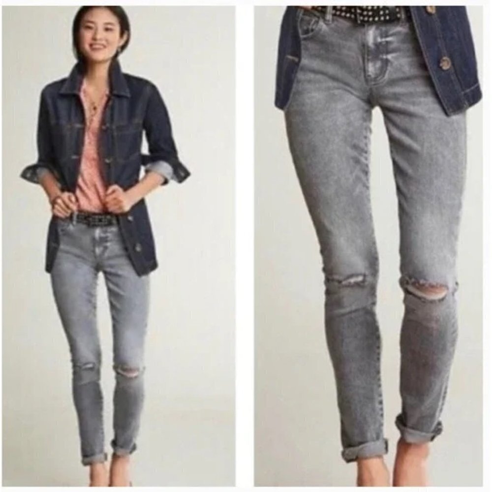 CABI High Skinny Jeans Graphite (Gray) Sz 2 #3939 EUC
